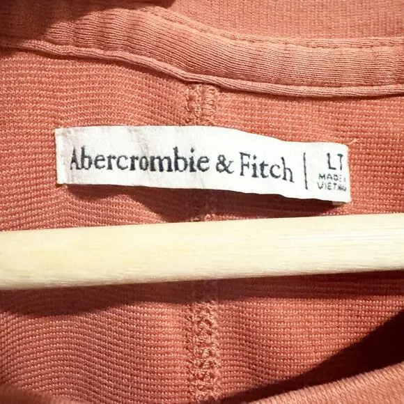 Abercrombie Fitch Women Large Tall Pink Orange Shirt Dress Short - Picture 3 of 4